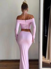 2 Piece Off Shoulder Maxi set