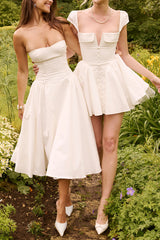 Cotton Strapless Midi Sundress