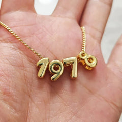 3D Bubble Number Necklace