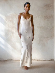 3D Flower Maxi Dress