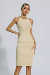 Chelsea Khaki Knit Midi Dress