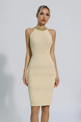 Chelsea Khaki Knit Midi Dress