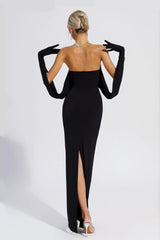 Abby Black Off Shoulder Maxi Dress