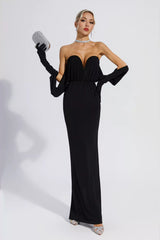 Abby Black Off Shoulder Maxi Dress