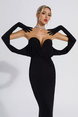 Abby Black Off Shoulder Maxi Dress