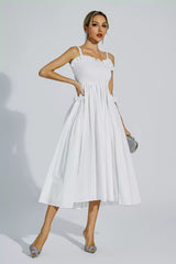 Adele White Slip Midi Dress