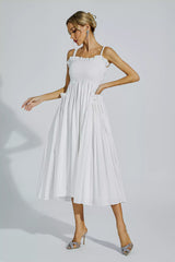 Adele White Slip Midi Dress