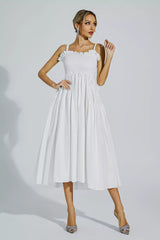 Adele White Slip Midi Dress
