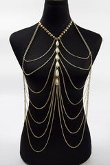 Adelynn Bikini Tassel Pearl Body Chain