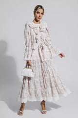 Adrianna Khaki Lace Ruched Maxi Dress