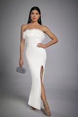 Alayna White Feather Sequin Dress - Catchall