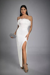 Alayna White Feather Sequin Dress - Catchall