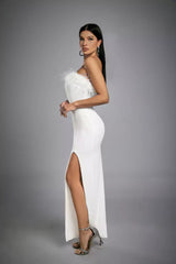 Alayna White Feather Sequin Dress - Catchall