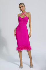 Aleah Rose Red Halternecck Bandage Dress
