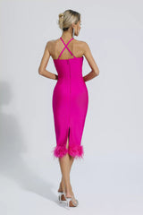 Aleah Rose Red Halternecck Bandage Dress