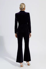Aleena Purple Velvet Blazer Set