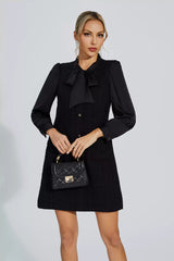 Aliya Black Bow-knot Mini Dress