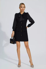 Aliya Black Bow-knot Mini Dress