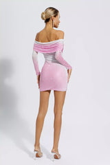 Alondra Gradient Pink Diamond Mini Dress