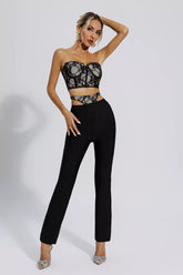 Amber Black Lace Bandage Set