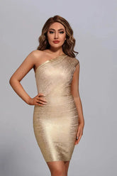 Amelia Gold Metallic Mini Dress - Catchall