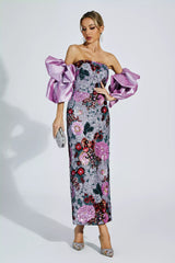 Amelie Purple Flower Embellishment Dress
