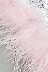 Amira Silver Feather Sequin Maxi Dress - Catchall