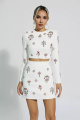 Amirah White Crystal Embellished Set