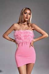 Annabelle Pink Feather Dress - Catchall