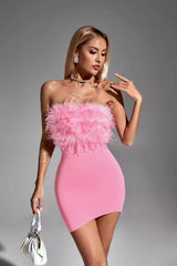 Annabelle Pink Feather Dress - Catchall