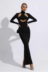 Armani Black Cutout Maxi Dress