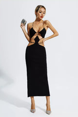 Aurelia Black Bandage Slip Maxi Dress