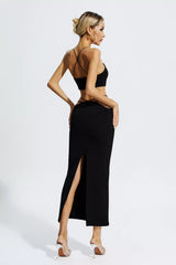 Aurelia Black Bandage Slip Maxi Dress