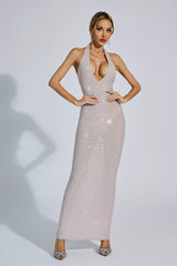 Aya Apricot Bodycon Maxi Dress