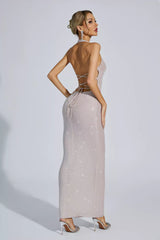 Aya Apricot Bodycon Maxi Dress