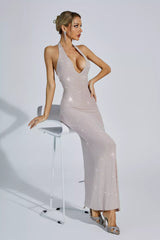 Aya Apricot Bodycon Maxi Dress