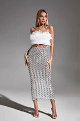 Blake White Feather Sequin Bandage Set - Catchall