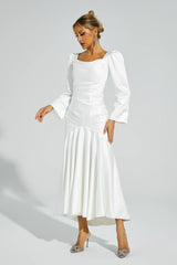 Bruno White Satin Evening Dress
