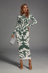 Delilah Green Open-back Printed Maxi Dress - Catchall