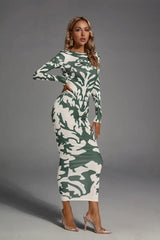 Delilah Green Open-back Printed Maxi Dress - Catchall
