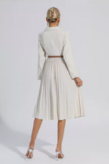 Dylan Beige Ruched Blazer Midi Dress