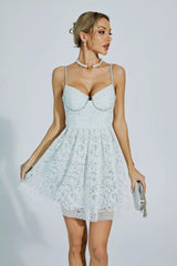 Ellison Green Lace Mini Dress