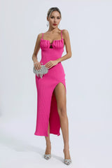 Estelle Rose Red Slip Midi Dress