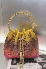 Harlow Multicolored Crystal Embellished Bucket Bag