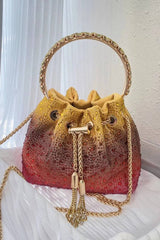 Harlow Multicolored Crystal Embellished Bucket Bag