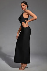 Freya Black Irregular Bandage Maxi Dress - Catchall