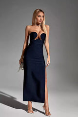 Gracie Black High Slit Maxi Dress - Catchall