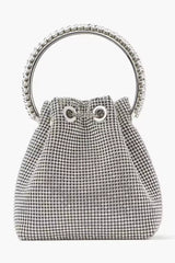 Harlow Silver Crystal Embellished Bucket Bag
