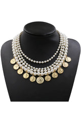 Isabel Pearl Gold Coin Necklace