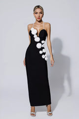 Kathryn Black Pearl Slip Floral Bandage Dress